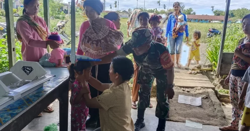 Pendampingan Posyandu Rutin oleh Koramil 18/Dolok Silau di Nagori Saran Padang