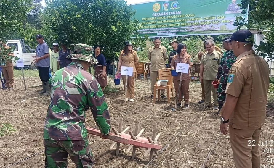 Gerakan Tanam Padi Gogo, Kodim 0207/ Simalungun dan Forkompinda Simalungun Dukung Perluasan Area Lahan Padi