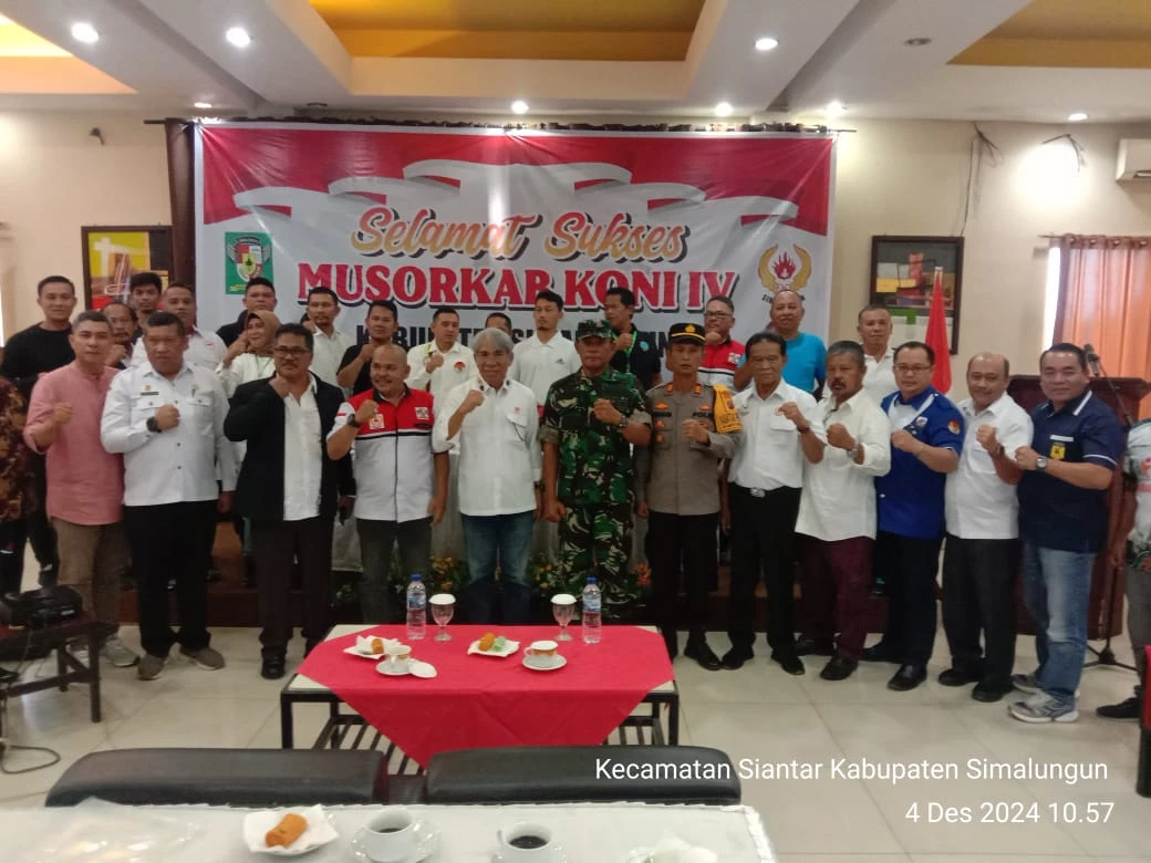 Danramil Bangun Hadiri Musorkab KONI IV Tahun 2024  Kabupaten Simalungun 