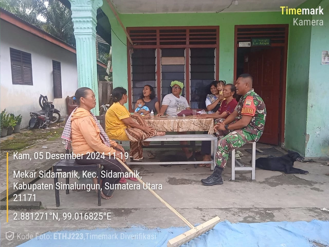 Babinsa Koramil 09/Tiga Balata Kodim 0207/Simalungun Laksanakan Komsos di Dusun Sampuran Tongah