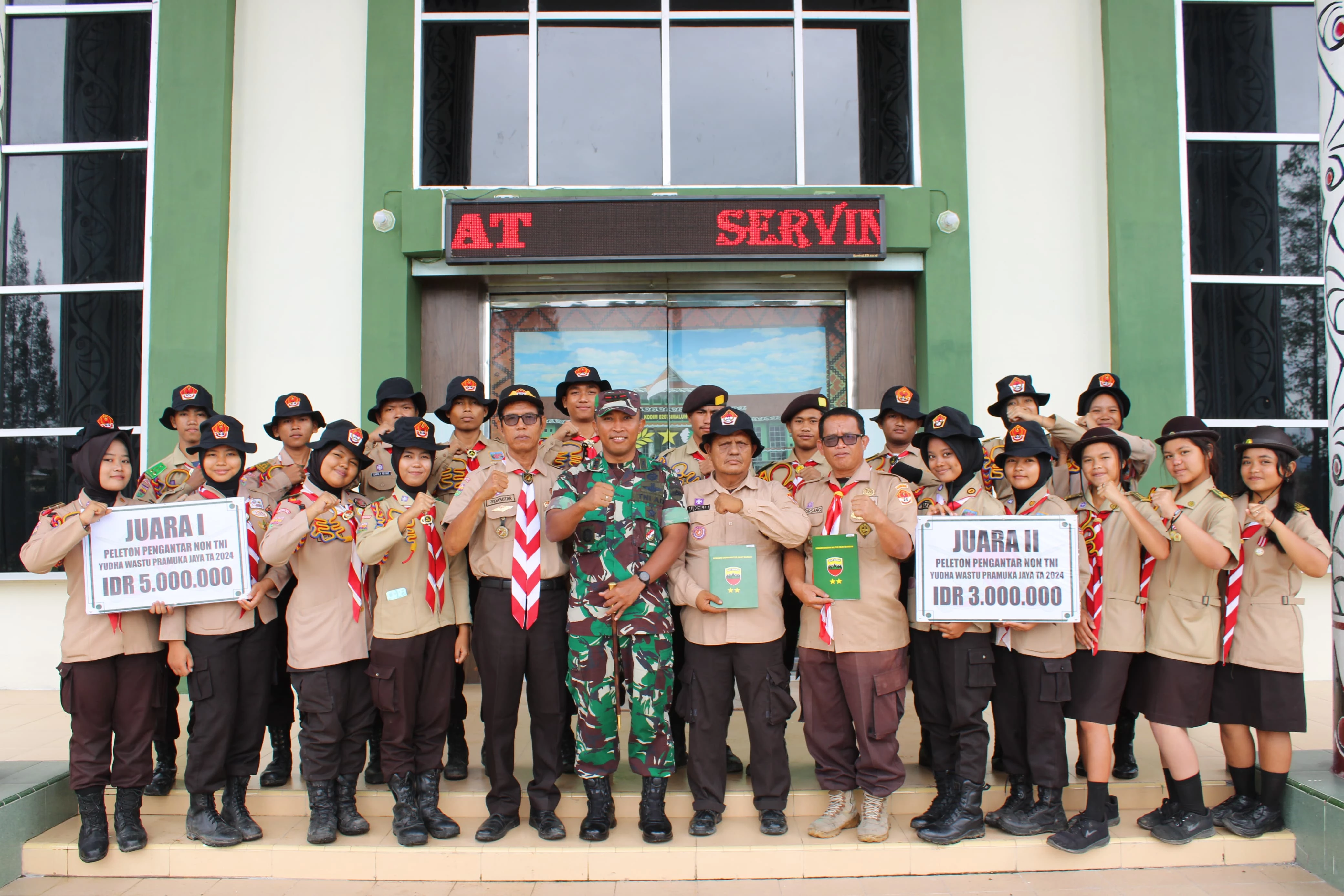 Pramuka Saka Wira Kartika Binaan Kodim 0207/Simalungun Raih Juara Lomba Pleton Beranting 