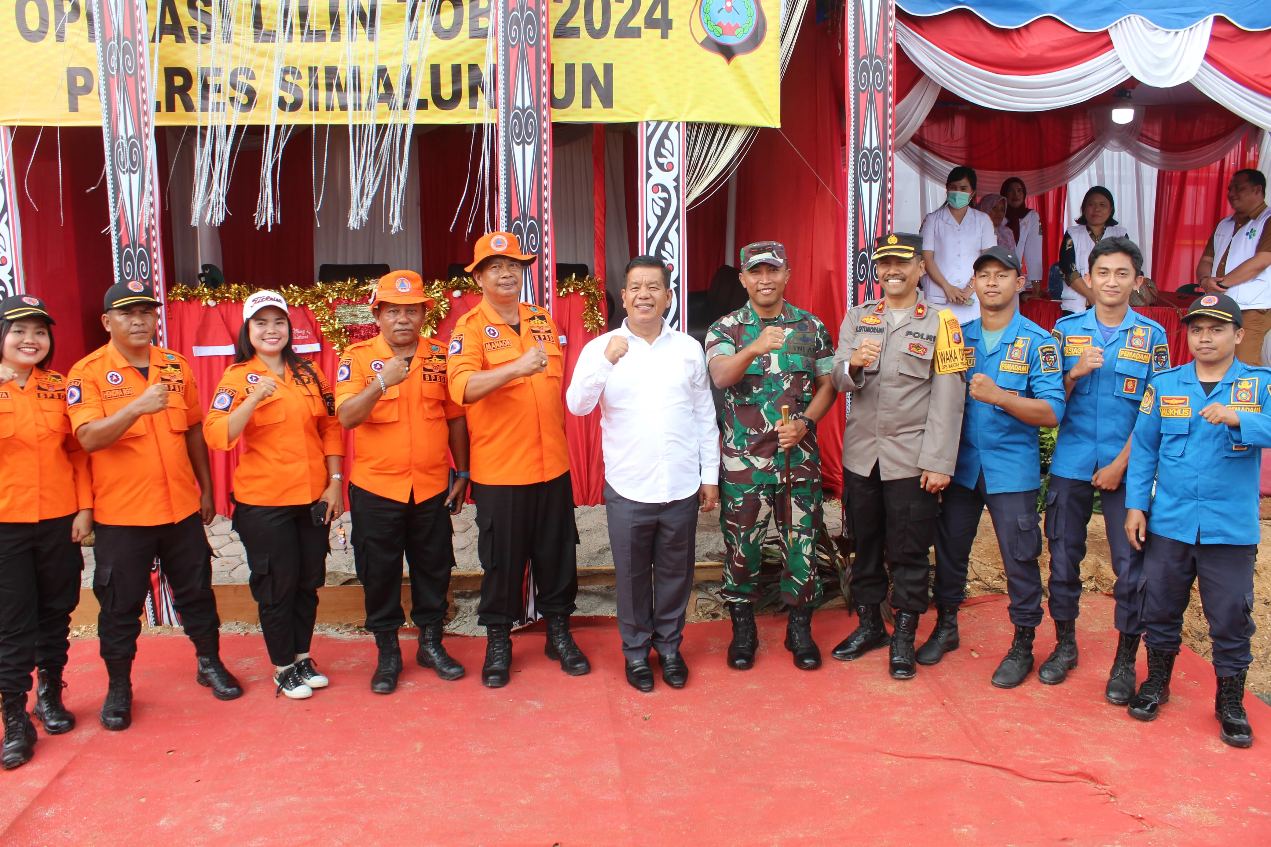 Dandim Bersama Bupati Simalungun dan Jajaran  Cek Pos Pam Nataru