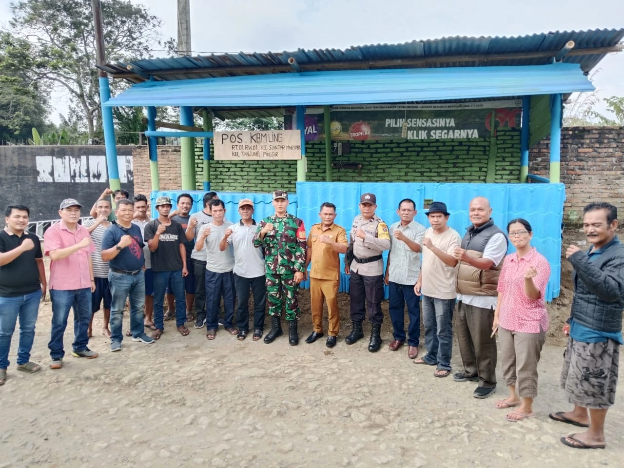 Babinsa Hadiri Peresmian Poskamling di Jalan Rindung, Kelurahan Tanjung Pinggir, Kec. Siantar Martoba