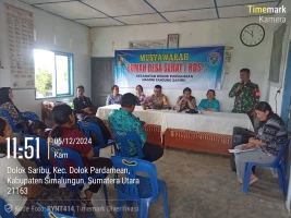 Babinsa Hadiri Rapat Rumah Desa (RDS) Sehat Nagori Tanjung Saribu 