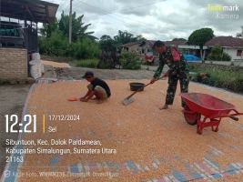 Wujud Pendampingan Ke Petani Babinsa Bantu Jemur Jagung milik warga Binaan 