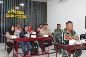 Dandim 0207/Simalungun Bersama  Ikuti Vicon Rapat Satgas Swasembada Pangan