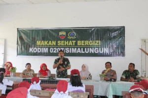 Makan Sehat Bergizi SDN 091711 Pasar Baru Bersama Kodim 0207/Simalungun 