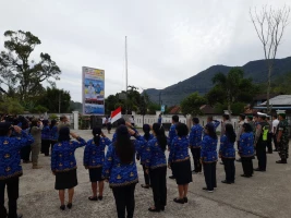 Babinsa Koramil 11/Girsang Sipangan  Bolon Kodim 0207/ Simalungun Hadiri Upacara Hari Kesadaran Nasional