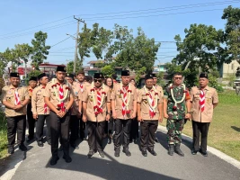 Babinsa Koramil Siantar Utara Hadiri Pelantikan Gugus Depan Se Kwartir Ranting Gerakan Pramuka Kecamatan Siantar Martoba.