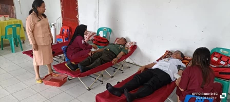 Danramil Bersama Muspica Dolok Panribuan Mengikuti Kegiatan Donor Darah